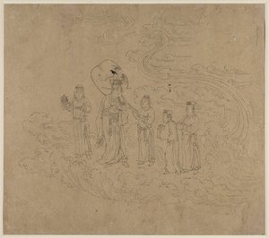 Album of Daoist and Buddhist Themes: Procession of Daoist Deities: Leaf 10 by Unbekannt