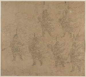 Album of Daoist and Buddhist Themes: Procession of Daoist Deities: Leaf 14 by Unbekannt