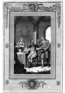 Alfred the Great Dividing His Loaf with a Poor Pilgrim by Unbekannt
