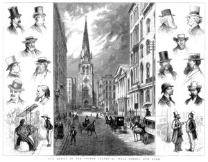 American businessmen and Wall Street, New York, USA, 1877