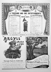 An advertising page in the Illustrated London News, Christmas