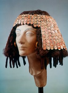 Ancient Egyptian Headdress and Earrings, 18th Dynasty