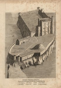 Ancient fortification: dungeon, chapel, stable, inner bailey, outer bailey, barbican, mount and soldiers