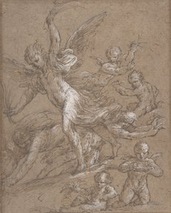 Angels and Putti, 17th century by Unbekannt