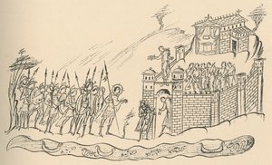 Anglo-Saxon Warriors Approaching a Fort