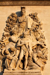 Arc de Triomphe Sculpture: The Triumph by Antoine Etex, Paris, France