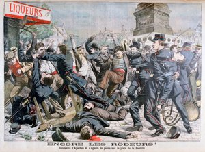 Armed Criminals Fighting with the Police, Place de la Bastille, Paris by Unbekannt
