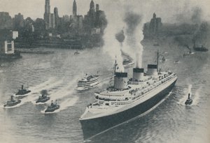 Arrival at New York of the Normandie by Unbekannt