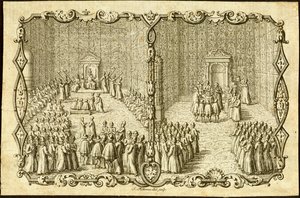 Audience at the Russian Czar, Moscow. Published by Jacob Ulfeldt by Unbekannt