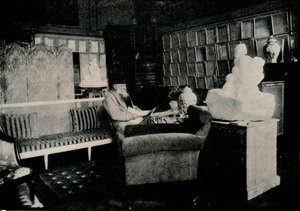 Auguste Rodin Among His Books At 77 Rue De Varenne, c1900 by Unbekannt