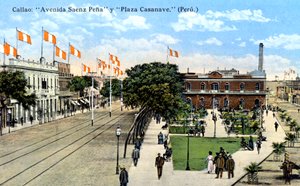 Avenida Saenz Pena and Plaza Casanave, Callao, Peru, c1900s by Unbekannt