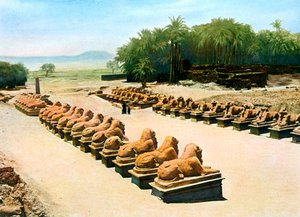 Avenue of Ram-Headed Sphinxes, Temple of Amun-Re, Karnak, Luxor, Egypt