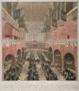 Banquet at the Guildhall, City of London by Unbekannt