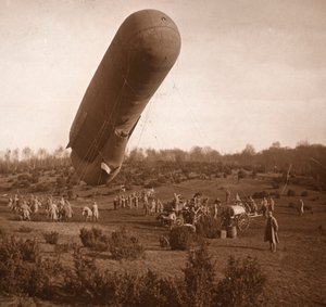 Barrage Balloon, Somme, Northern France, c1914-c1918