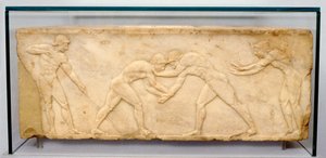 Bas-relief Frieze of Wrestlers, c500 BC by Unbekannt