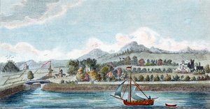 Basin of the Caledonian Ship Canal at Muirtown near Inverness, Scotland, 1822 by Unbekannt