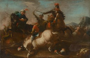Battle Scene by Unbekannt