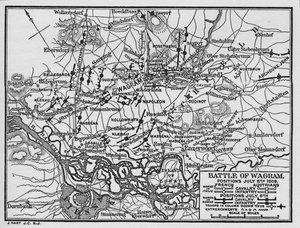 Battle of Wagram, positions July 5th 1809 by Unbekannt