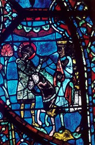 Baudoin Tells Charlemagne of the Death of Roland, Stained Glass, Chartres Cathedral by Unbekannt