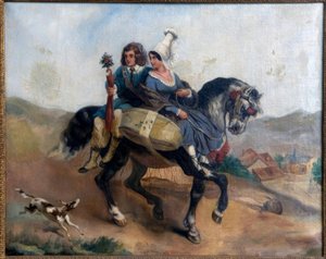 Peasant Couple on Horseback