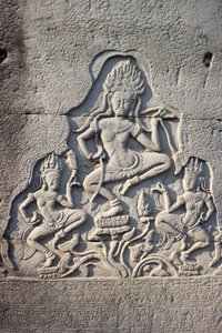 Celestial Dancers Carved into a Pillar in Bayon, Siem Reap, Cambodia by Unbekannt