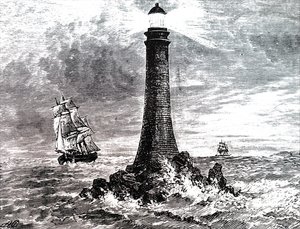 Bell Rock Lighthouse in a storm