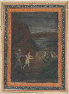 Bhils Hunting Deer at Night