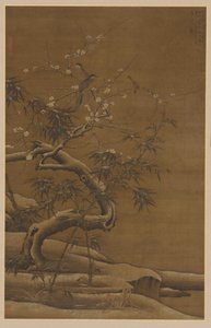 Birds, Plum Blossoms, and Bamboo in Winter, 16th century