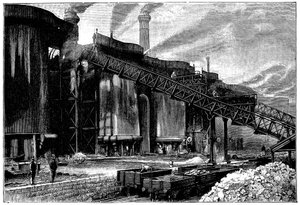 Blast furnaces, Barrow Hematite Iron and Steel Company, Barrow in Furness, Cumbria