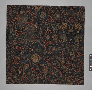 Blue-ground Carpet Fragment with Scrolling Floral Vines, Iran, 17th century by Unbekannt