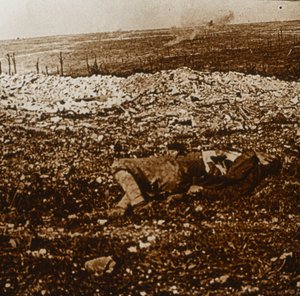 Body with Barrage Fire in the Distance, c1914-c1918 by Unbekannt