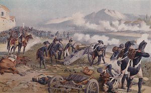 Bonaparte Aiming the Cannon at Lodi by Unbekannt