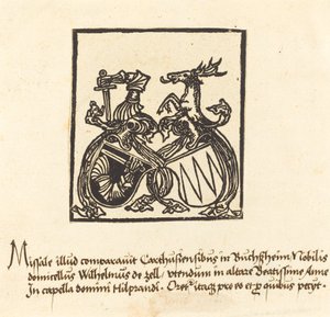 Bookplate of Wilhelm von Zell, in or after 1500 by Unbekannt