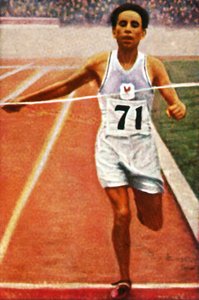 Boughera El Ouafi winning the marathon for France by Unbekannt