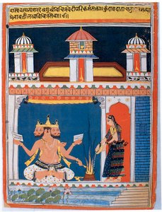 Brahma receiving an offering by Unbekannt