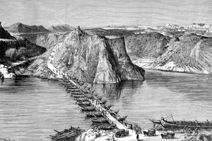 Bridge of Boats over the Indus at Khushalgarh, Pakistan by Unbekannt