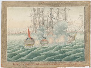 Brig Mercury Fighting Two Turkish Ships on May 14th, 1829 by Unbekannt