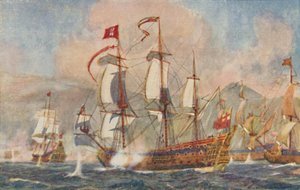 British Warship of the 17th Century by Unbekannt