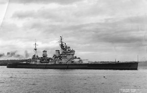 British Battleship HMS King George V, Sydney, Australia, 1945