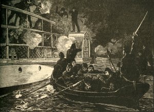 British Forces Capturing the Canadian Rebel Ship Caroline on the Niagara River