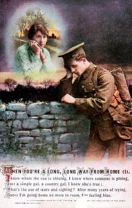 British soldier dreaming of his country sweetheart at home, World War I, 1914-1918 by Unbekannt