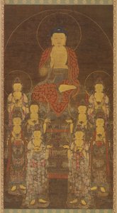 Buddha Amitabha Amita and the Eight Great Bodhisattvas, Late Goryeo period, mid-late 14th century by Unbekannt