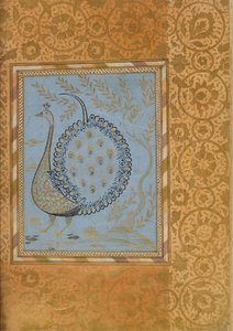 Calligraphic Composition in Shape of Peacock, Folio from the Bellini Album