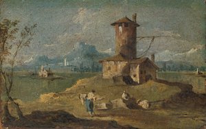Capriccio with an Island, a Tower, and Houses