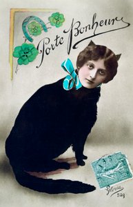 Carry Happiness, French Postcard