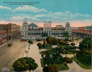 Central Park, Plaza Hotel and Politeama Building, Havana, Cuba by Unbekannt