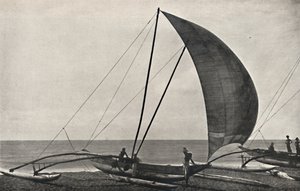 Ceylonese Fishing Boat with Outrigger, 1926 by Unbekannt