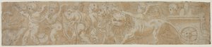 Chariot Drawn by Lions with Amorini (recto) Partial Architectural Study (verso), first half 1500s