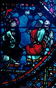 Charlemagne Looks at the Milky Way, Stained Glass Window, Chartres Cathedral, France by Unbekannt