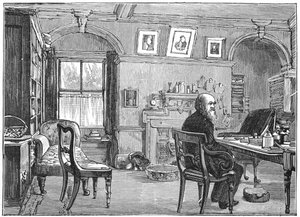 Charles Darwin, English Naturalist, in His Study, c. 1870-1887